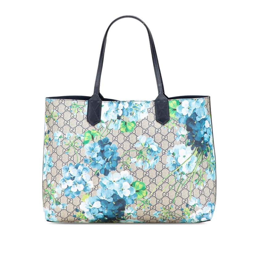 Gucci Medium GG Supreme Blooms Reversible Tote Brown Canvas Good condition - Front View