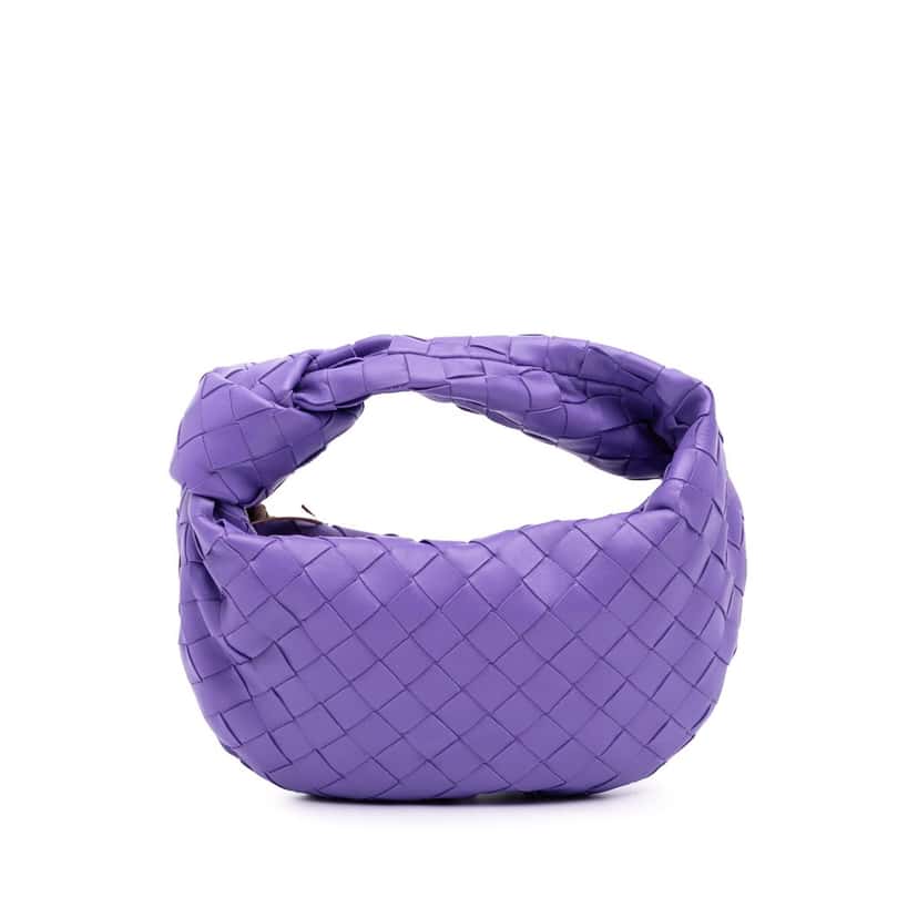 Bottega Veneta Mini Nappa Intrecciato Jodie Purple Leather Good condition - Front View