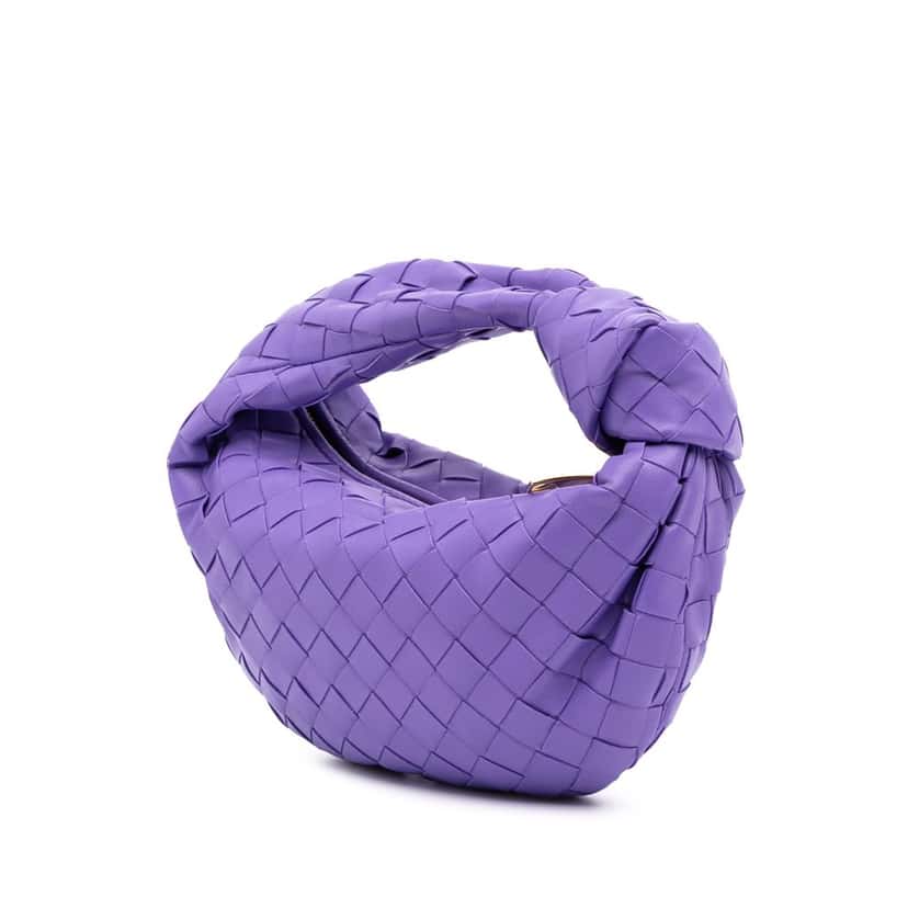 Bottega Veneta Mini Nappa Intrecciato Jodie Purple Leather Good condition - Back View