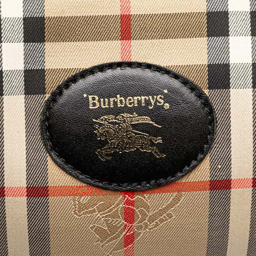 Burberry Haymarket Check Canvas Boston Bag Brown Canvas Good condition - Box View