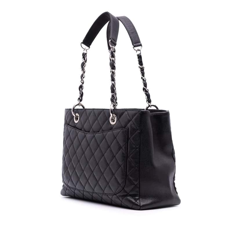 Chanel Caviar Grand Shopping Tote Black Leather Good condition - Back View