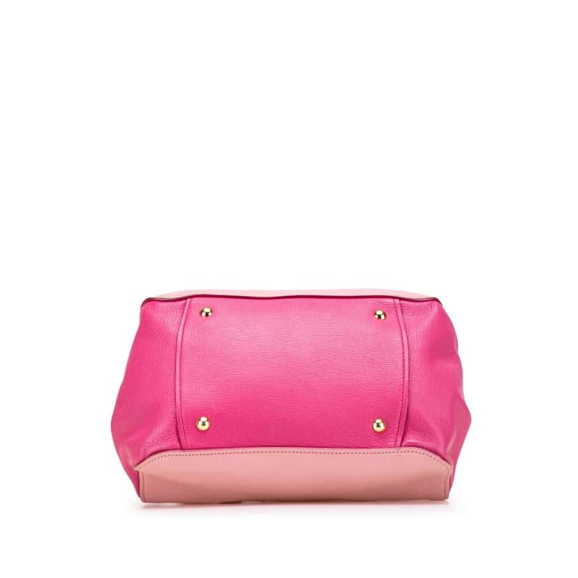 Miu Miu Bicolor Goatskin Madras Bowler Bag Pink Leather Good condition - Inside View