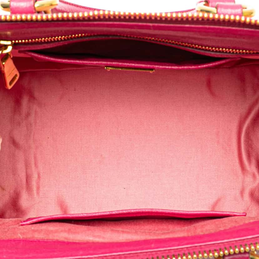 Miu Miu Bicolor Goatskin Madras Bowler Bag Pink Leather Good condition - Model View