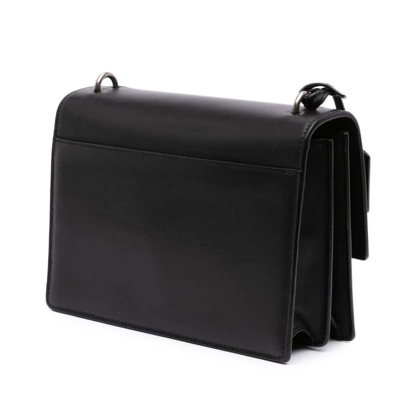 Saint Laurent Medium Leather Monogram Sunset Braided Strap Crossbody Black Leather Good condition - Back View