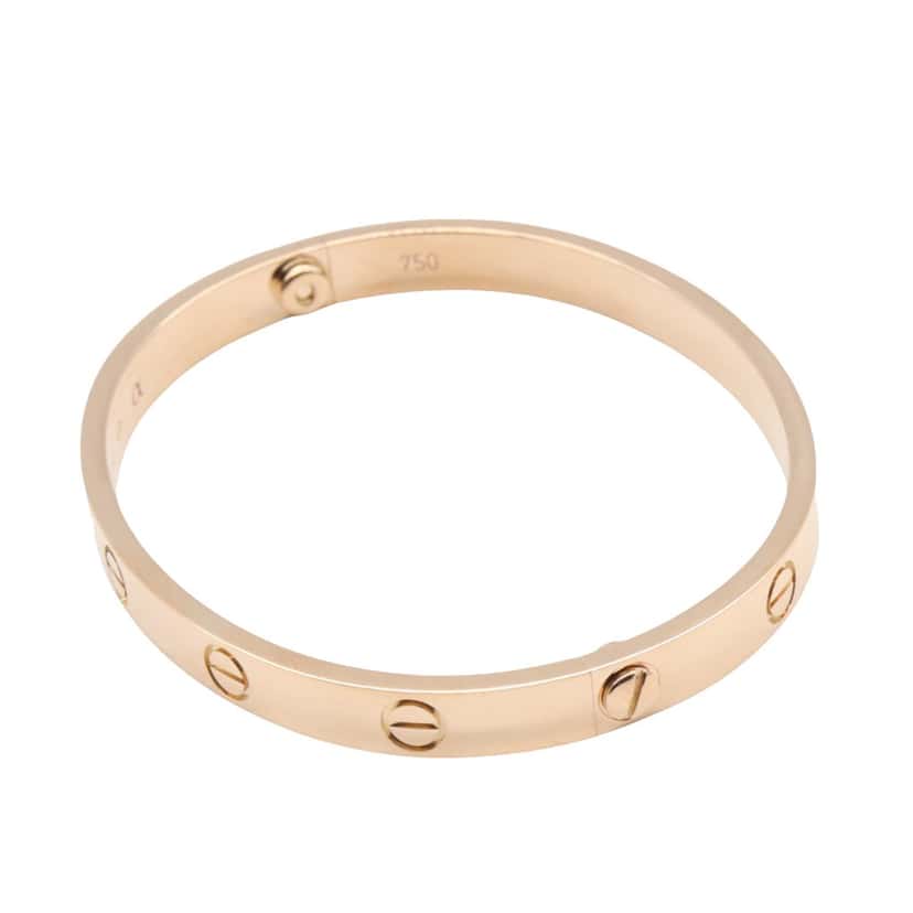Cartier 18K Rose Gold Classic Love Bracelet Pink Rose Gold Good condition - Inside View