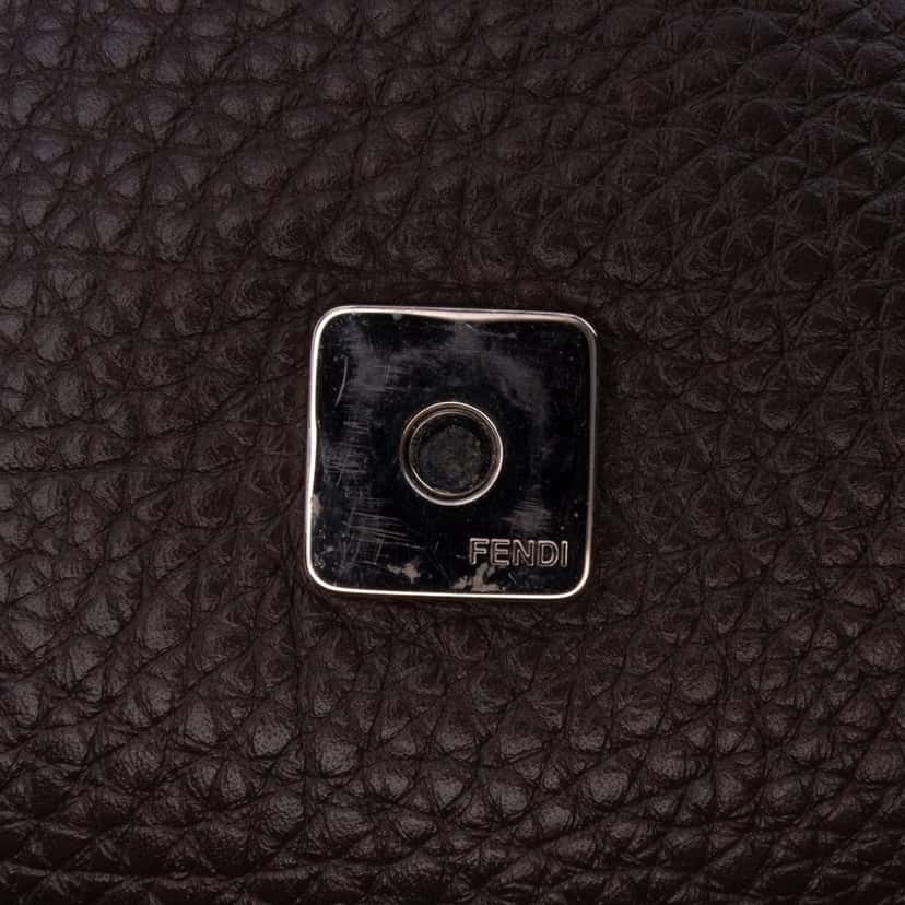 Fendi Leather Selleria Convertible Baguette Satchel Brown Leather Good condition - Box View