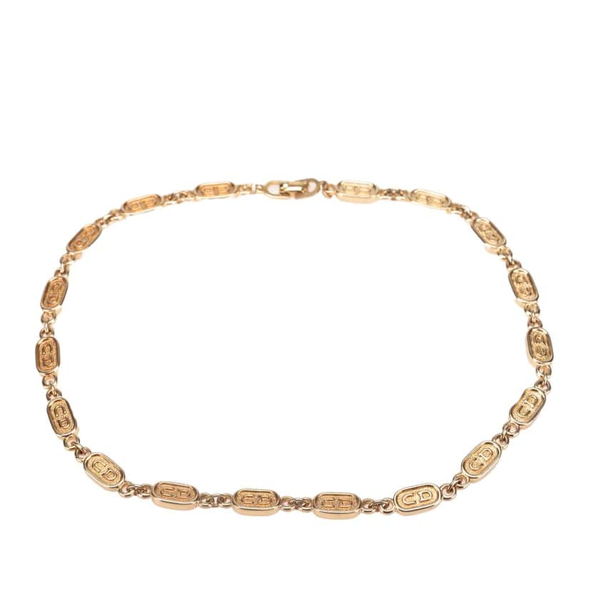 Dior Gold Plated CD Logo Link Bracelet Gold Metal Good condition - Front View