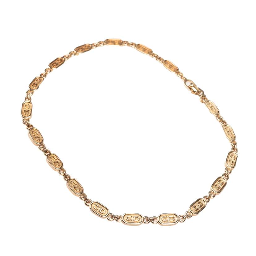 Dior Gold Plated CD Logo Link Bracelet Gold Metal Good condition - Back View