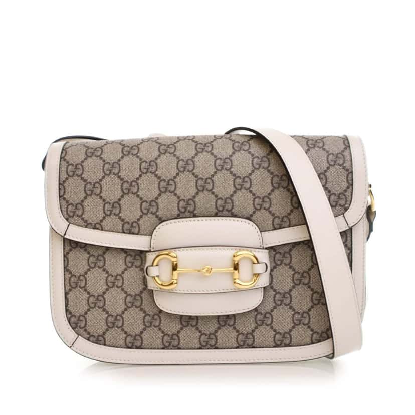 Gucci GG Supreme Horsebit 1955 Crossbody Brown Canvas Good condition - Front View