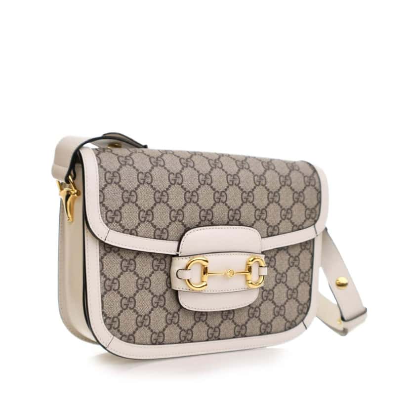 Gucci GG Supreme Horsebit 1955 Crossbody Brown Canvas Good condition - Back View