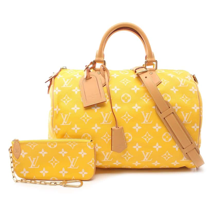 Louis Vuitton Monogram Speedy P9 Bandouliere 40 Yellow Leather Good condition - Front View