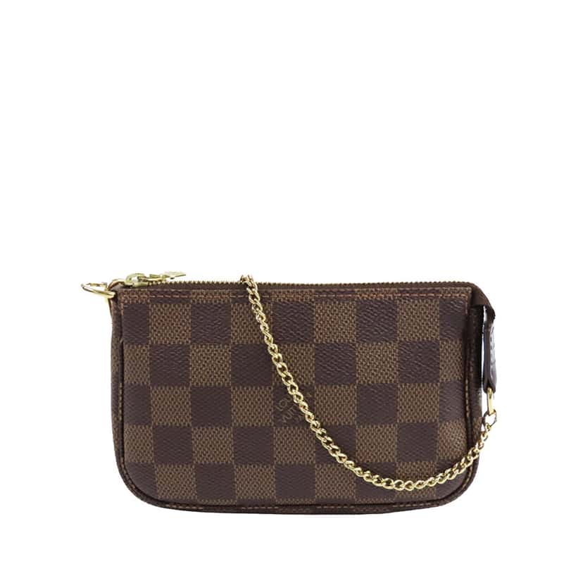 Louis Vuitton Damier Ebene Mini Pochette Accessoires Brown Canvas Good condition - Front View