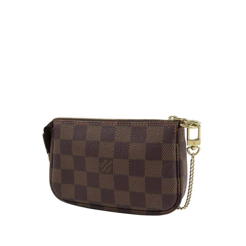 Louis Vuitton Damier Ebene Mini Pochette Accessoires Brown Canvas Good condition - Back View