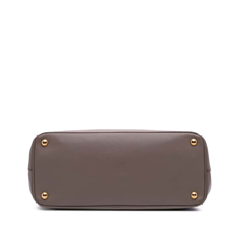 Prada Medium Bicolor Saffiano Lux Galleria Double Zip Satchel Grey Leather Good condition - Inside View