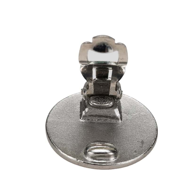 Chanel Silver Plated CC Cruise Disc Clip on Earrings Silver Silver Good condition - Inside View