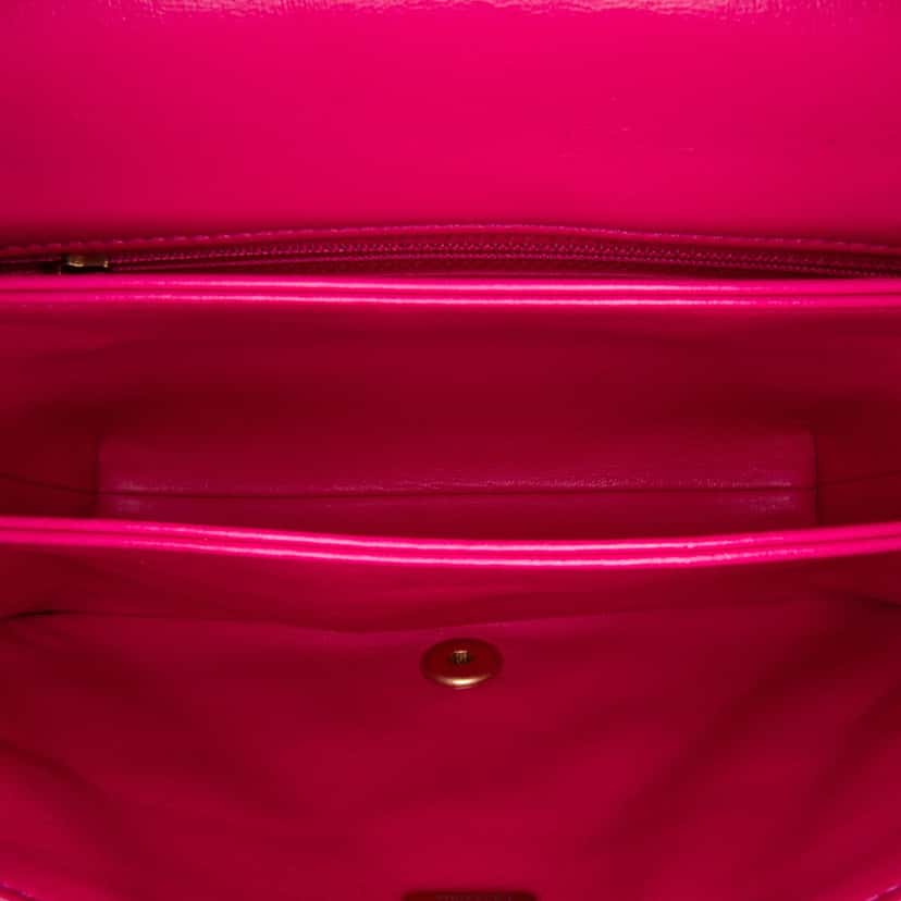 Chanel Small Quilted Lambskin On And On Chain Flap Pink Leather Good condition - Box View