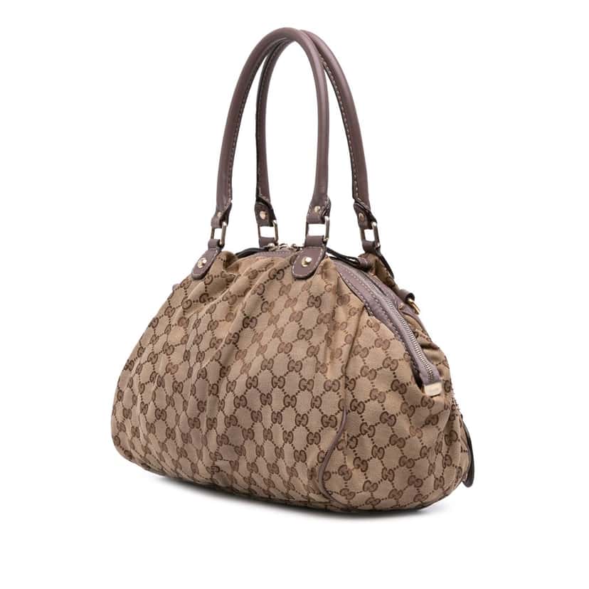 Gucci GG Canvas Sukey Satchel Brown Canvas Good condition - Back View