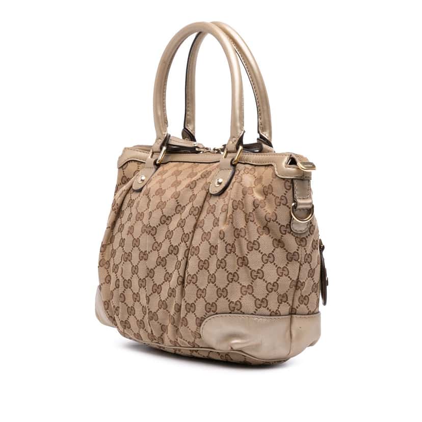 Gucci GG Canvas Sukey Satchel Brown Canvas Good condition - Back View