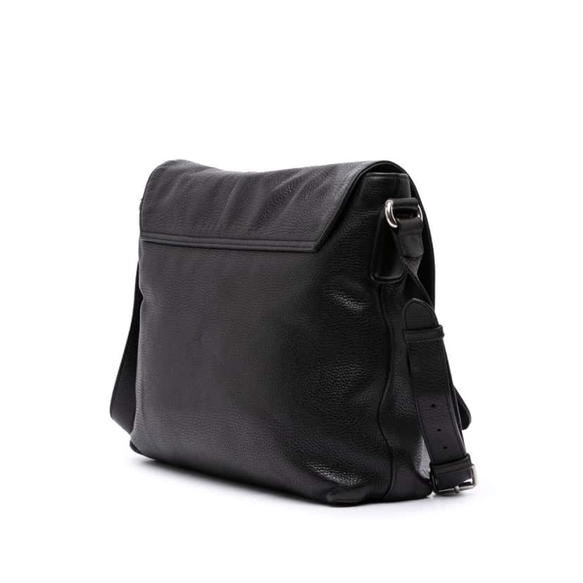 Gucci Pebbled Calfskin Soho Messenger Bag Black Leather Good condition - Back View