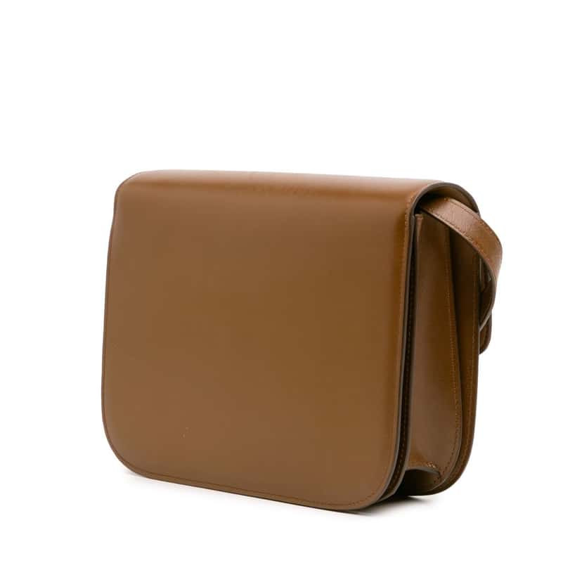 Celine Medium Calfskin Classic Box Brown Leather Good condition - Back View