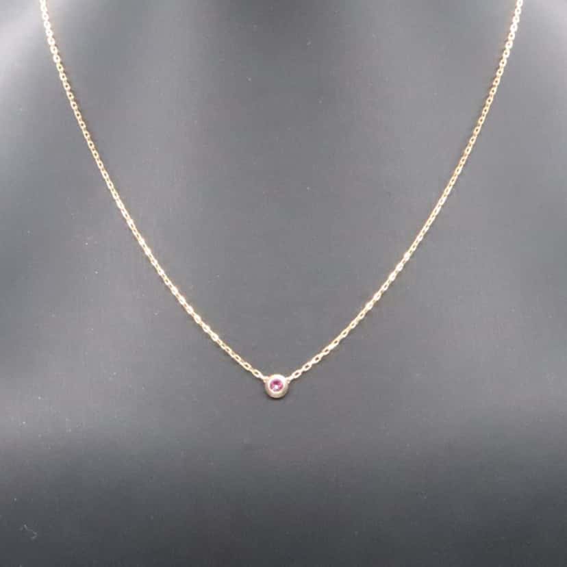 Cartier 18K Rose Gold and Pink Saphhire d'Amour Pendant Necklace Pink Rose Gold Good condition - Model View