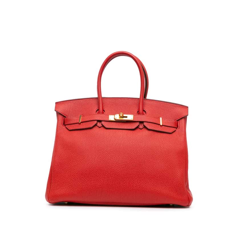 Hermès Togo Birkin Retourne 35 Red Leather Good condition - Front View