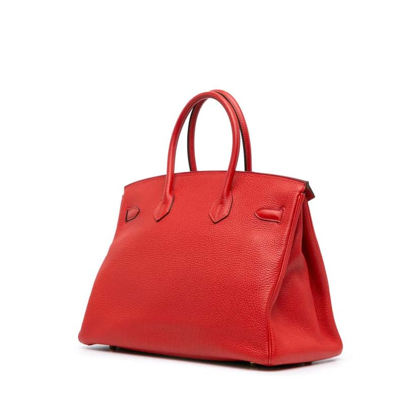 Hermès Togo Birkin Retourne 35 Red Leather Good condition - Back View