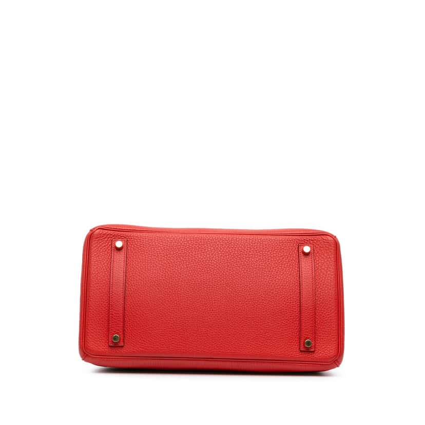 Hermès Togo Birkin Retourne 35 Red Leather Good condition - Inside View