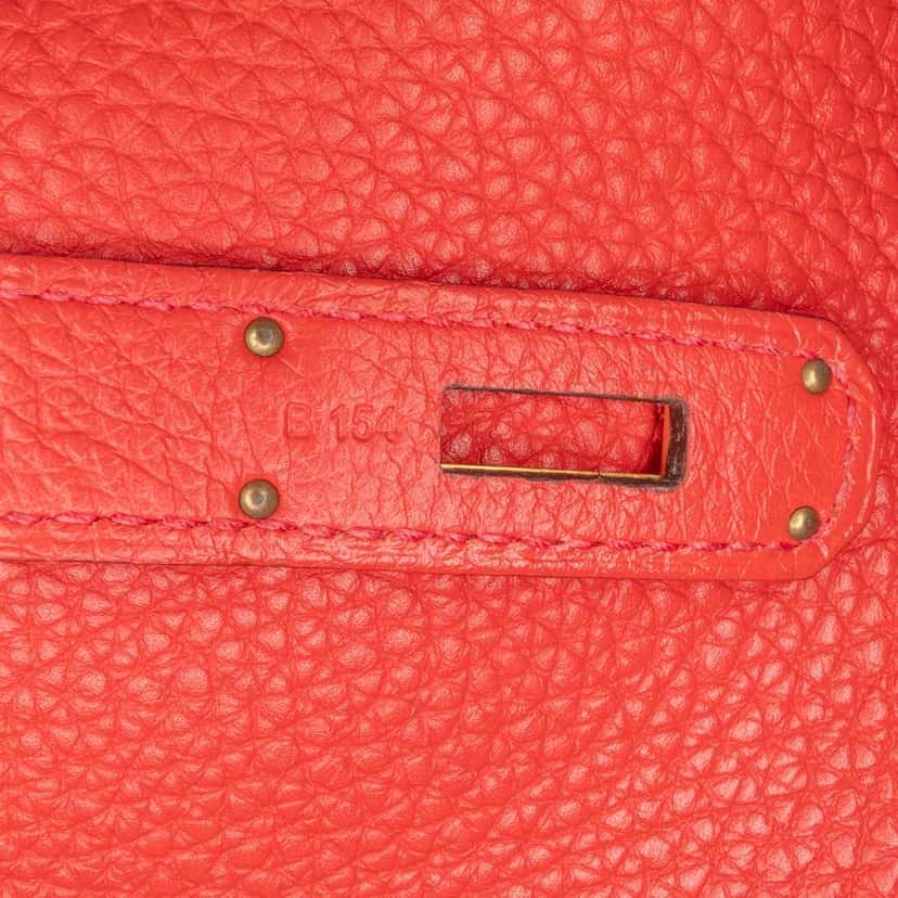 Hermès Togo Birkin Retourne 35 Red Leather Good condition - Box View