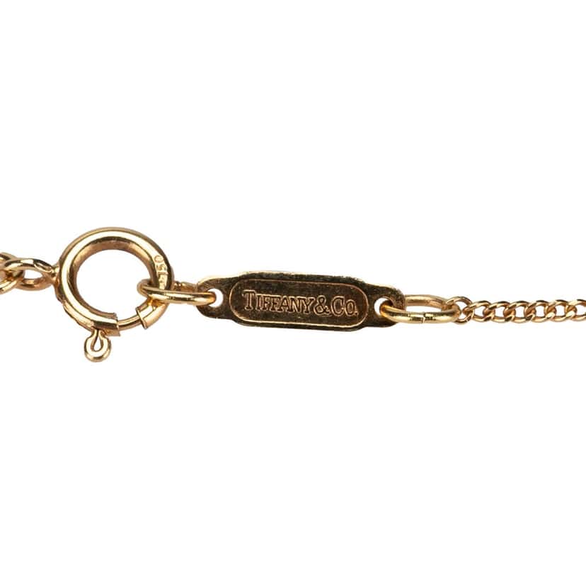 Tiffany & Co 18K Yellow Gold Rock Crystal Cross My Heart Necklace Gold Gold Good condition - Back View