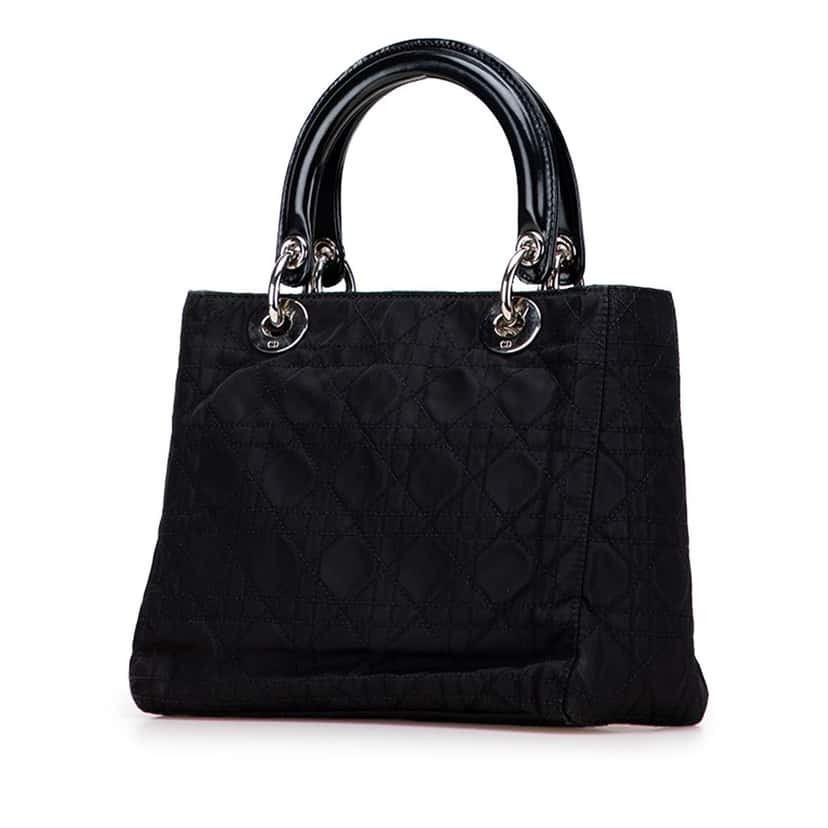 Dior Medium Nylon Cannage Lady Dior Black Good condition - Back View