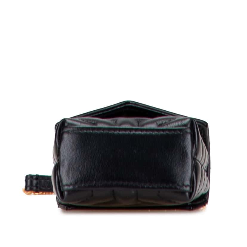 Saint Laurent Micro Matelasse Leather Loulou AirPods Case with Chain Black Leather Good condition - Inside View