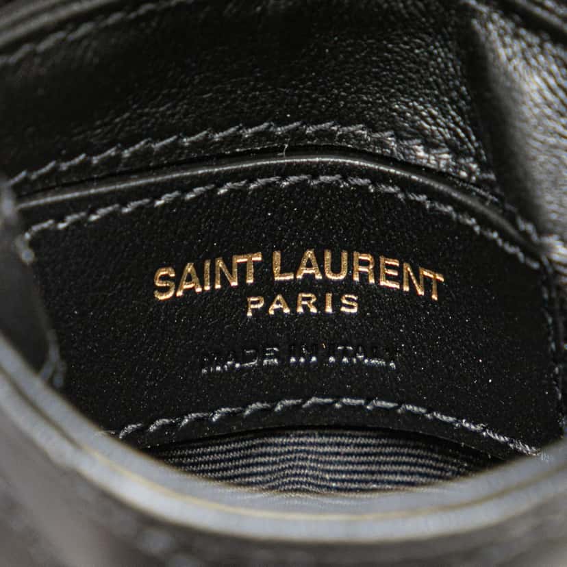 Saint Laurent Micro Matelasse Leather Loulou AirPods Case with Chain Black Leather Good condition - Box View