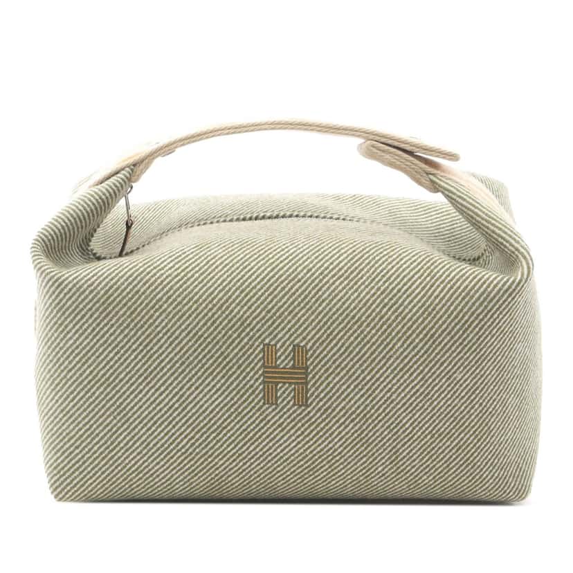 Hermès Large Wool Bride A Brac H Natte Case Green Wool Very good condition - Front View