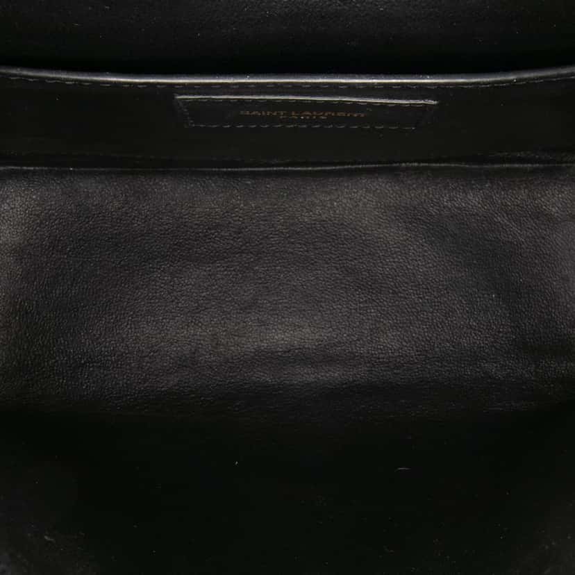 Saint Laurent Medium Lambskin Monogram Vicky Chain Bag Blue Leather Good condition - Model View