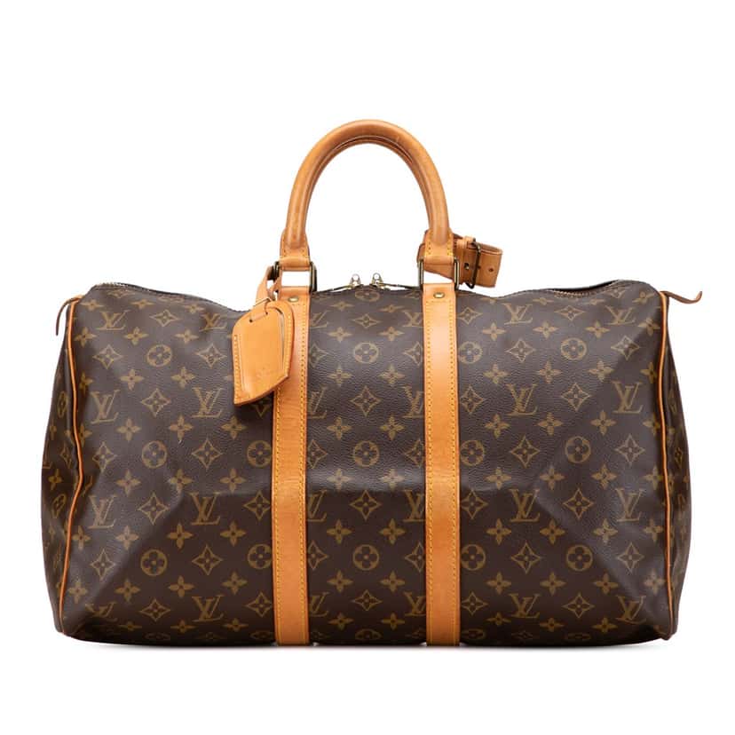 Louis Vuitton Monogram Keepall 45 Brown Canvas Fair condition - Front View