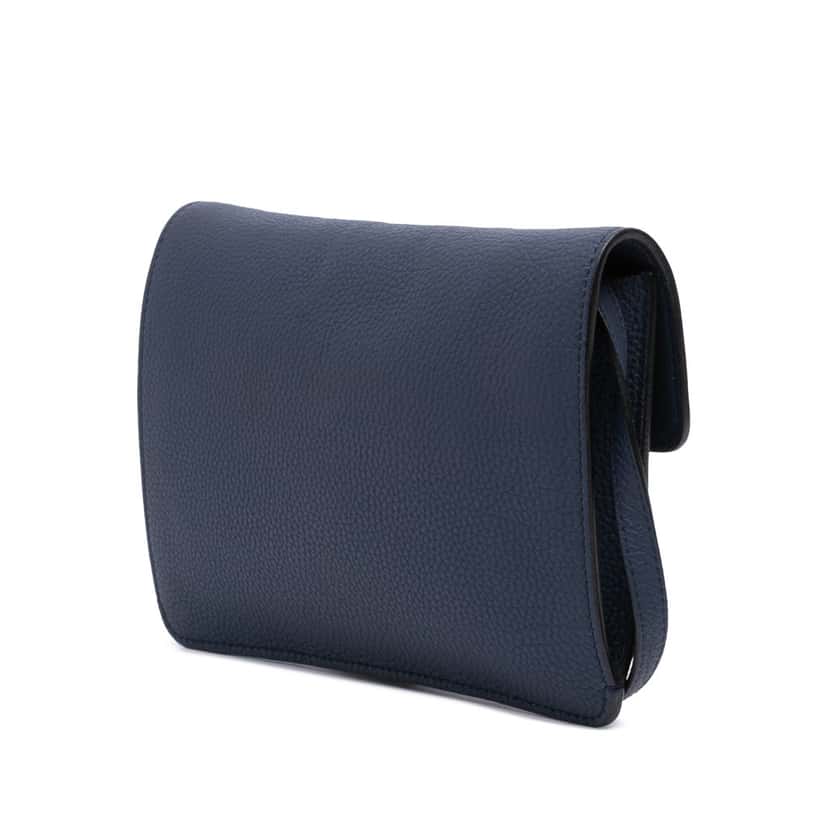 Gucci Calfskin Soft Jackie Flap Convertible Crossbody Blue Leather Good condition - Back View