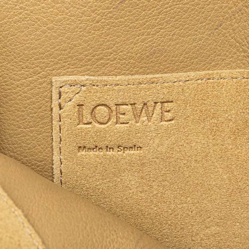 Loewe Woven Suede Fringe Crossbody Brown Leather Good condition - Box View