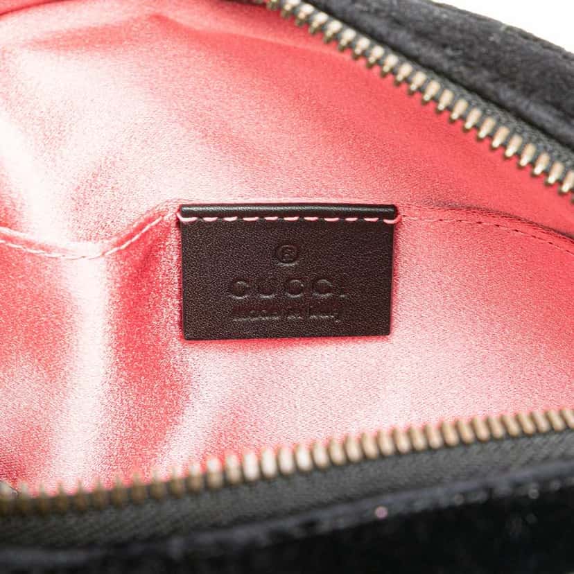 Gucci GG Marmont Matelasse Velvet Belt Bag Black Velvet Good condition - Box View