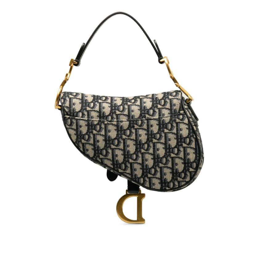 Dior Mini Oblique Canvas Saddle Bag Blue Canvas Good condition - Inside View