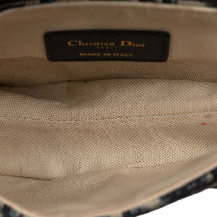Dior Mini Oblique Canvas Saddle Bag Blue Canvas Good condition - Box View