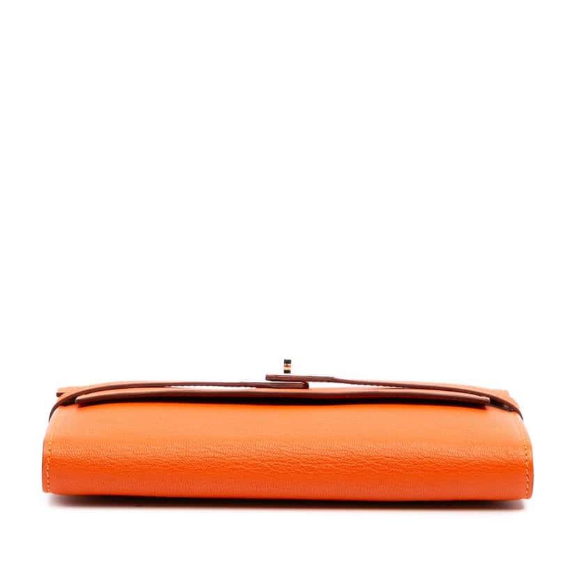 Hermès Chevre Mysore Kelly Longue Wallet Orange Leather Good condition - Inside View