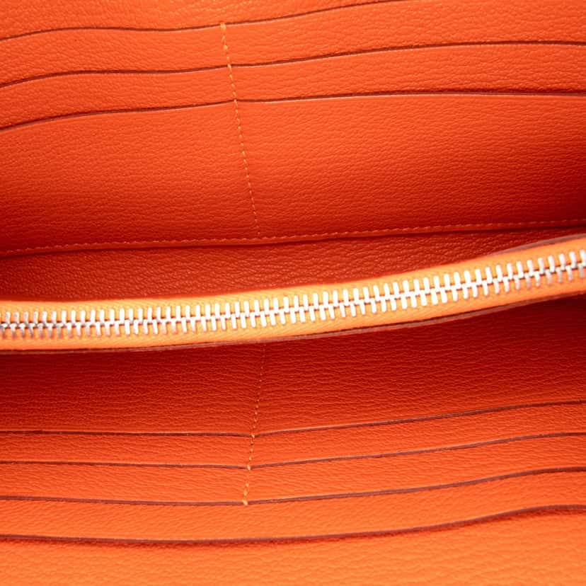 Hermès Chevre Mysore Kelly Longue Wallet Orange Leather Good condition - Model View