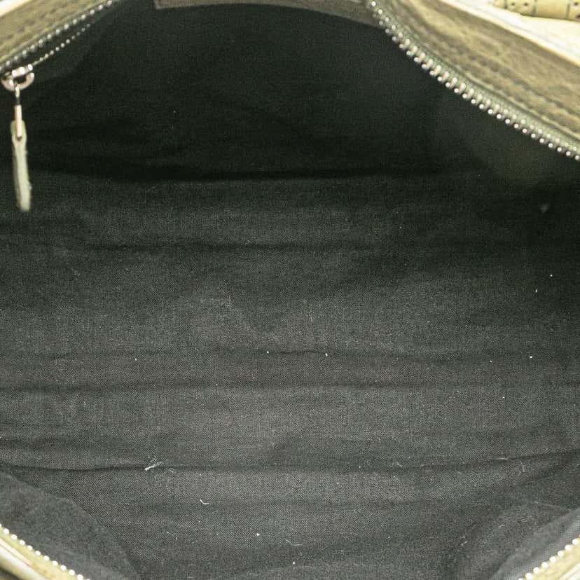 Balenciaga Lambskin Motocross City Giant Brogues Satchel Green Leather Good condition - Model View