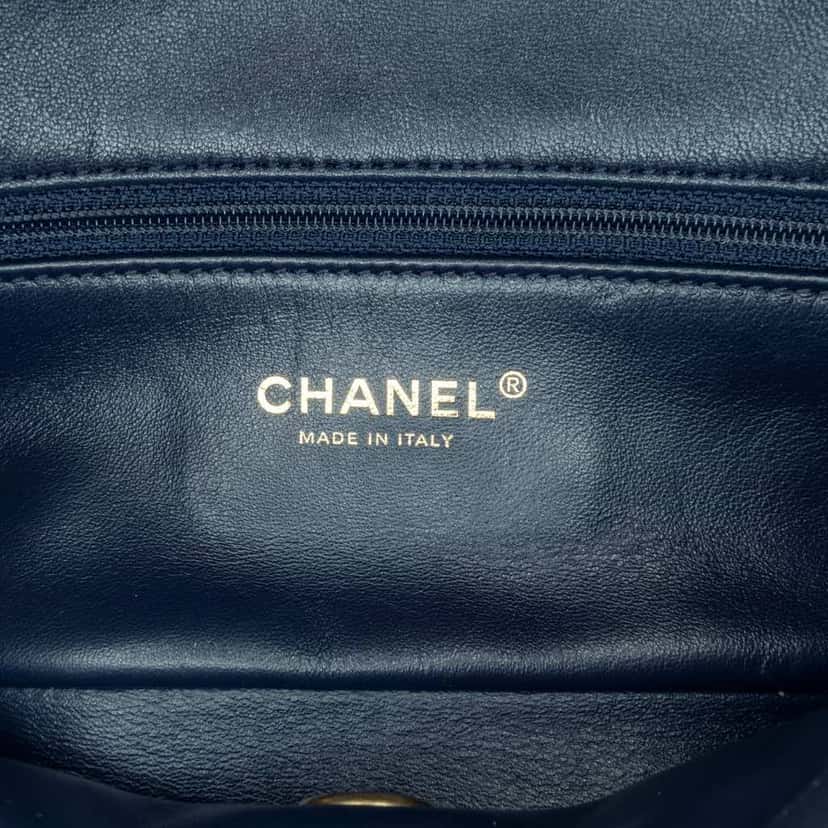 Chanel Quilted Lambskin Chain is More Flap Blue Leather Good condition - Box View