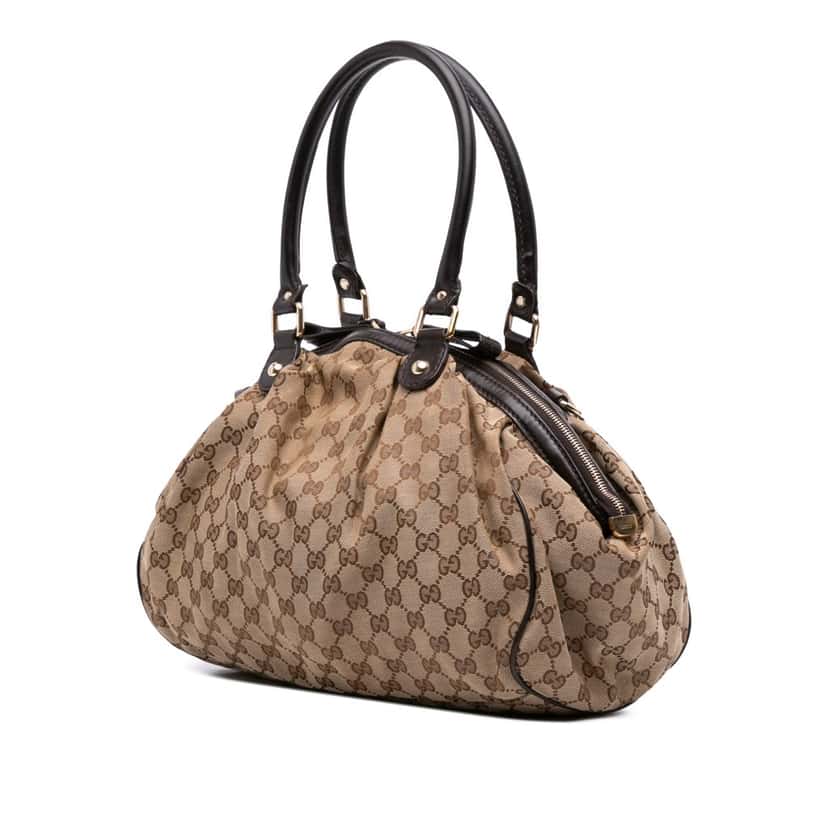 Gucci GG Canvas Sukey Satchel Brown Canvas Good condition - Back View