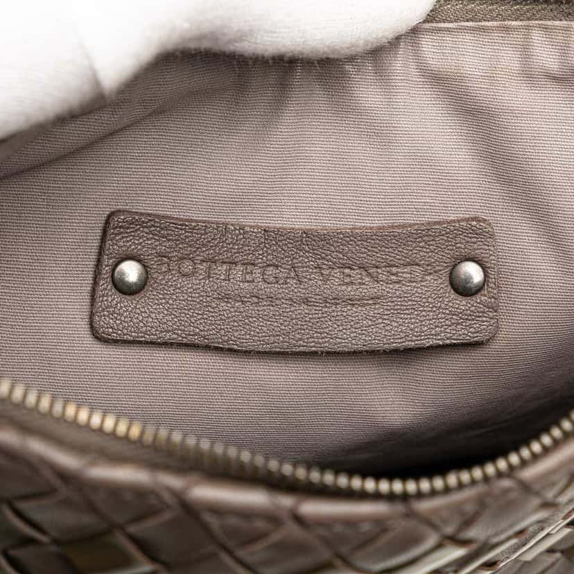 Bottega Veneta Nappa and Patent Intrecciato Crossbody Brown Leather Good condition - Box View