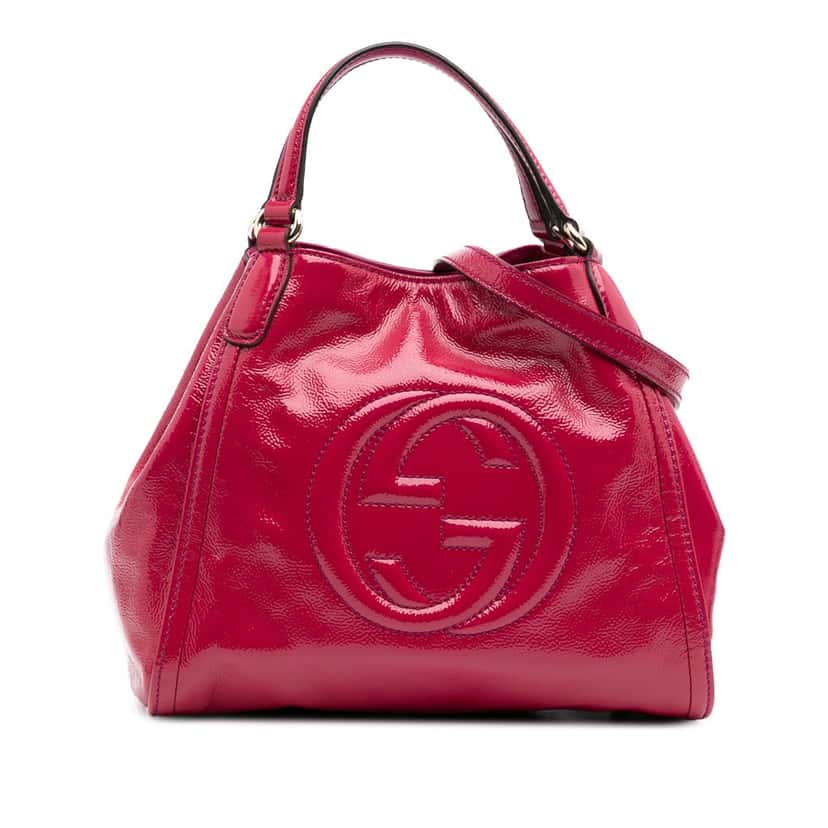 Gucci Small Patent Soho Satchel Pink Leather Good condition - Front View