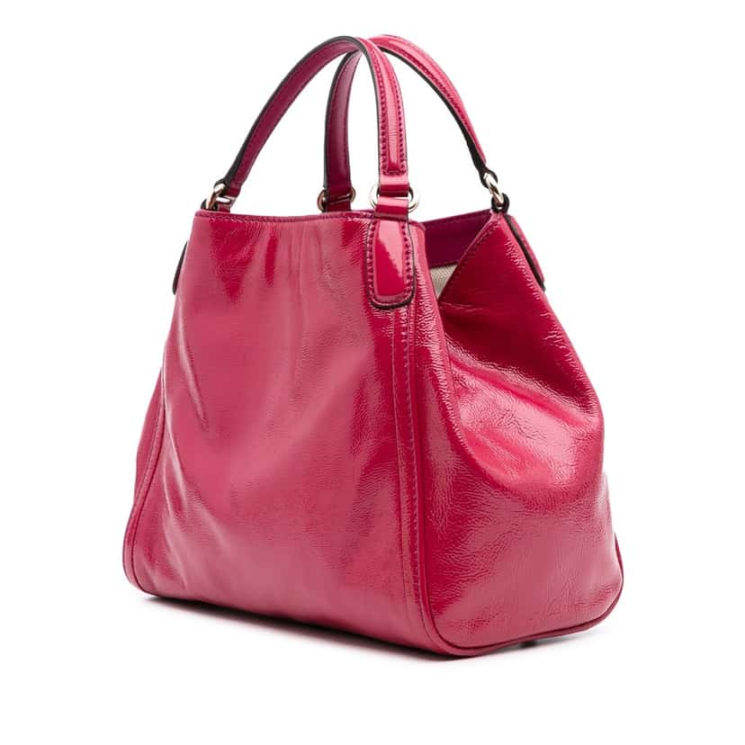 Gucci Small Patent Soho Satchel Pink Leather Good condition - Back View