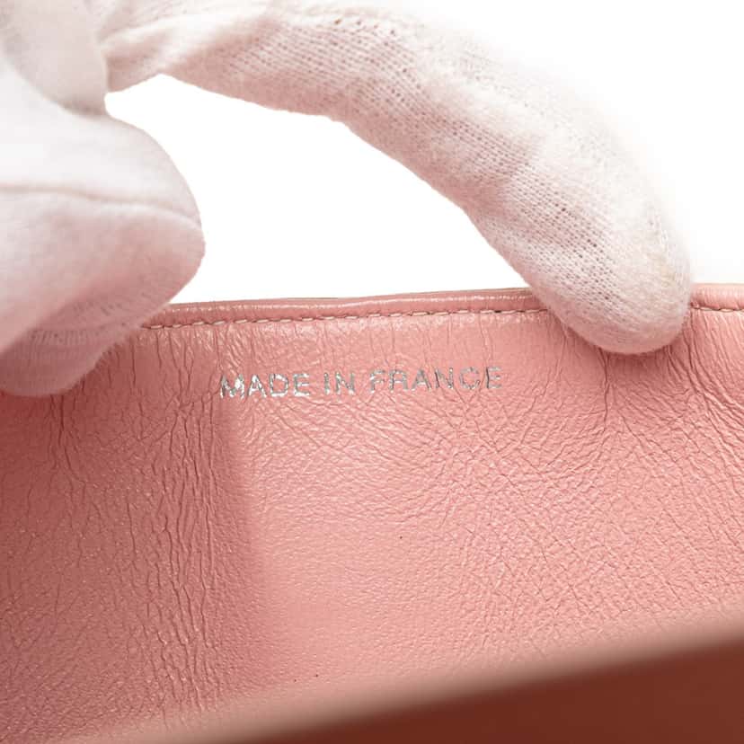 Chanel Medium Classic Lambskin Double Flap Pink Leather Good condition - Box View